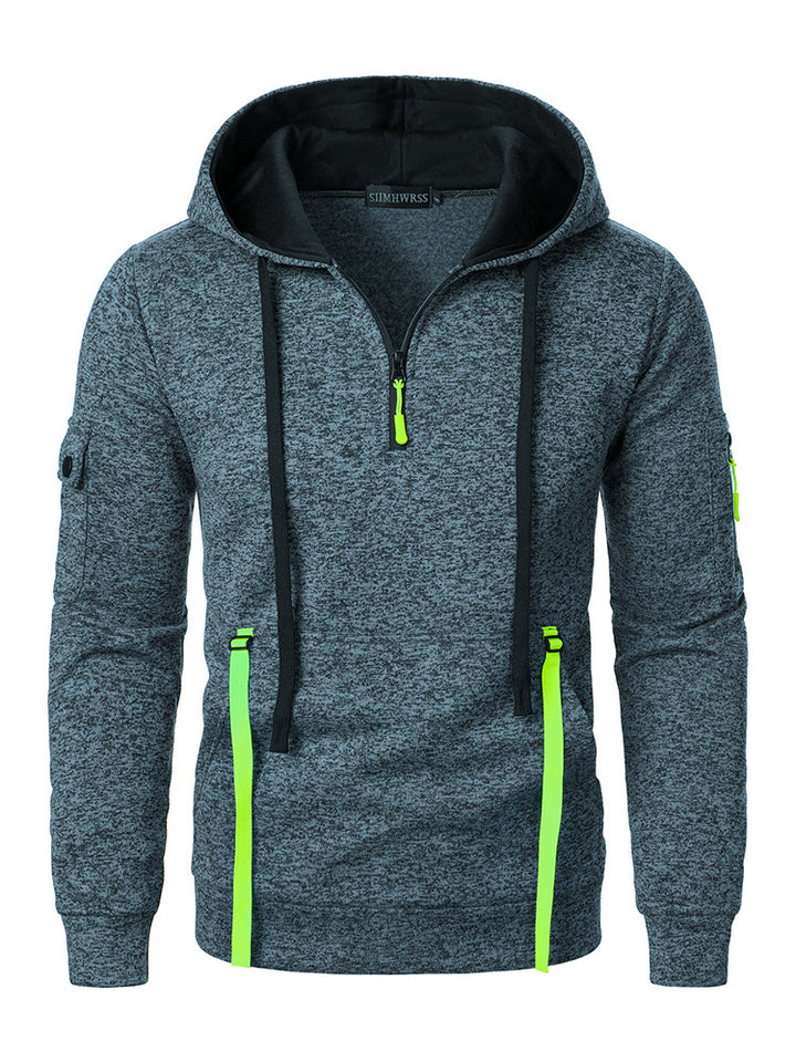 Herren sportlicher Hoodie mit atmungsaktiven Einsätzen und praktischen Reißverschlusstaschen Aliams