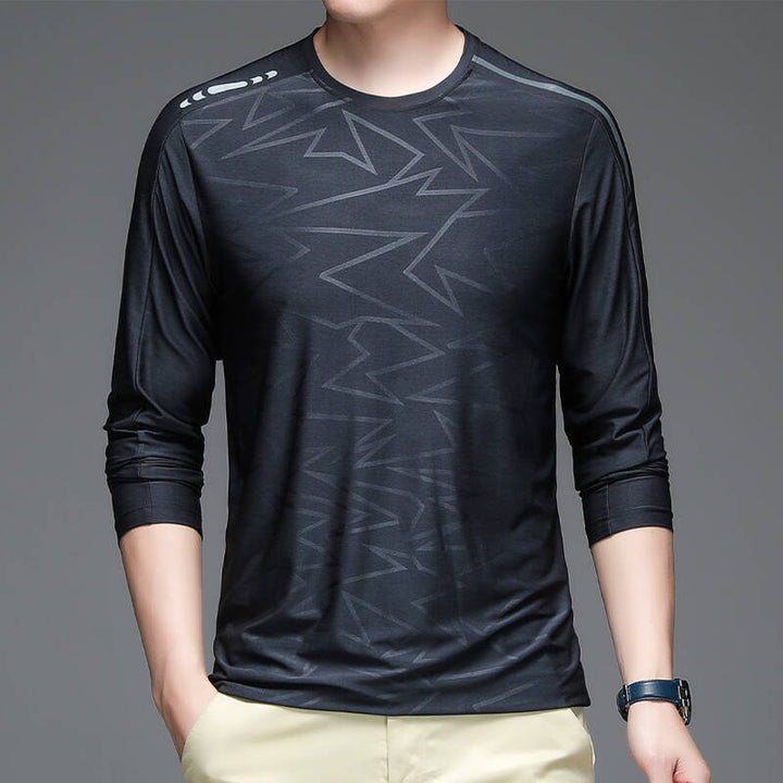 Herren Sportliches Langarm-Shirt mit innovativem Muster Aliams