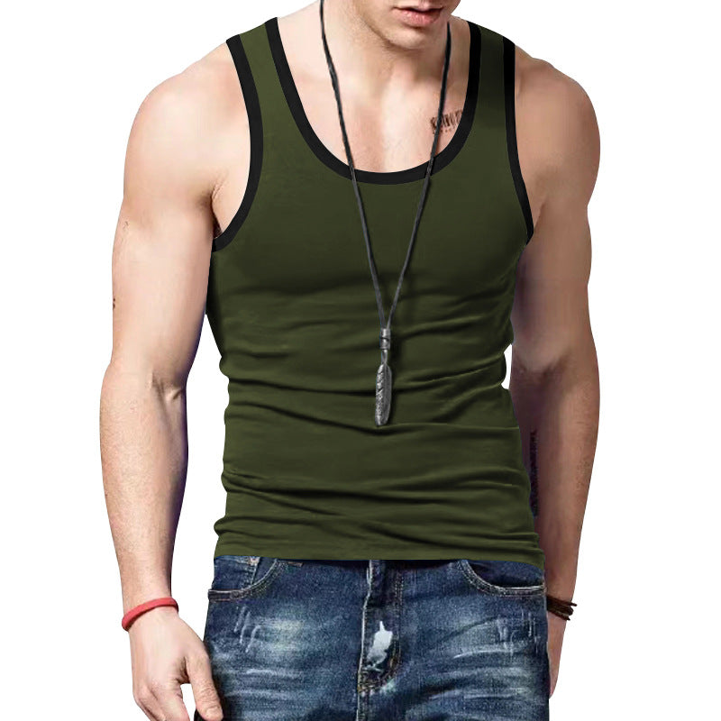 Herren sportliches Tanktop mit Kontraststreifen Aliams