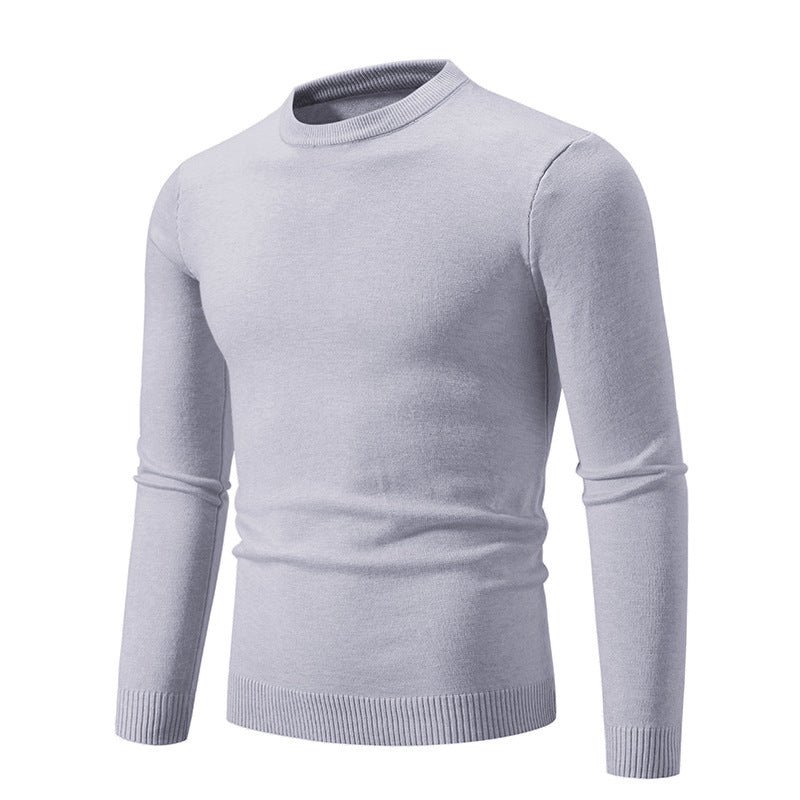 Herren klassischer Rundhals-Pullover aus weichem Strick Aliams