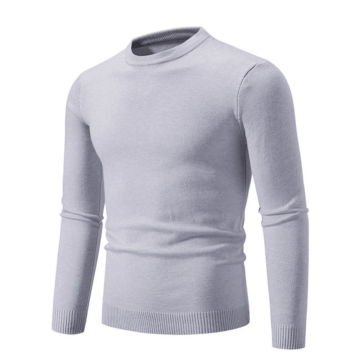 Herren klassischer Rundhals-Pullover aus weichem Strick Aliams