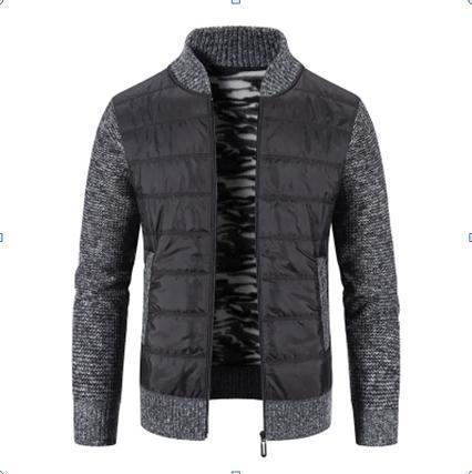 Herren Casual Übergangsjacke mit gestepptem Design und Strickdetails Aliams