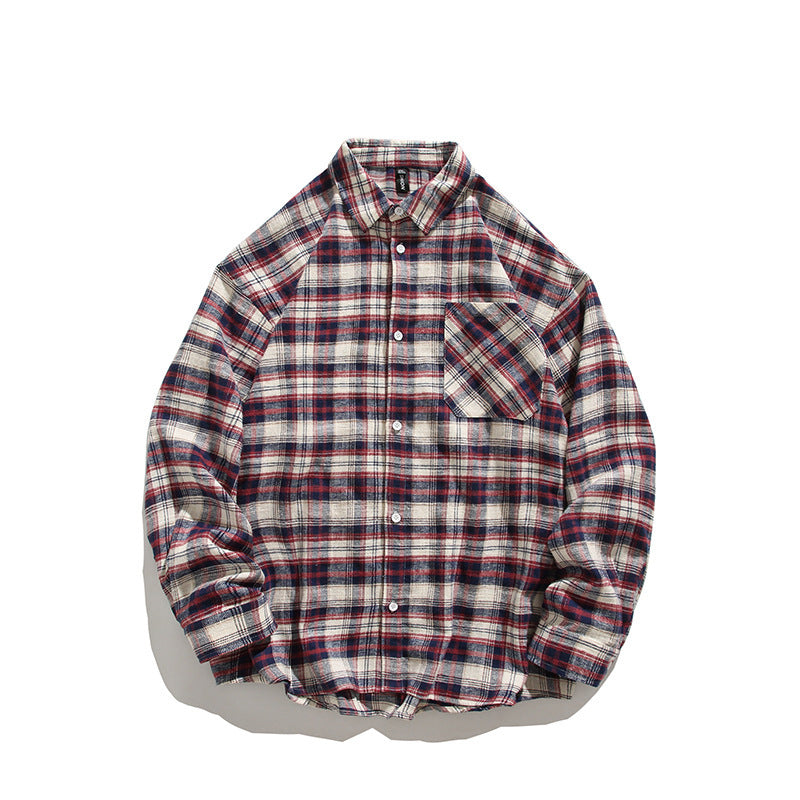 Herren komfortables Flanellhemd mit modernem Karomuster und Brusttasche Aliams