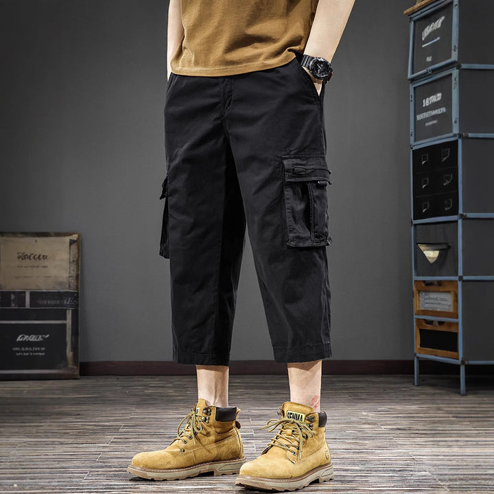 Herren Cargo-Shorts mit vielen Taschen und elastischem Bund Aliams