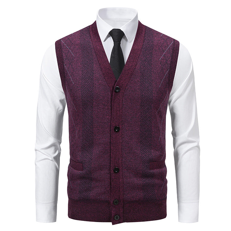 Herren elegante Weste mit strukturiertem Design und praktischen Taschen Aliams