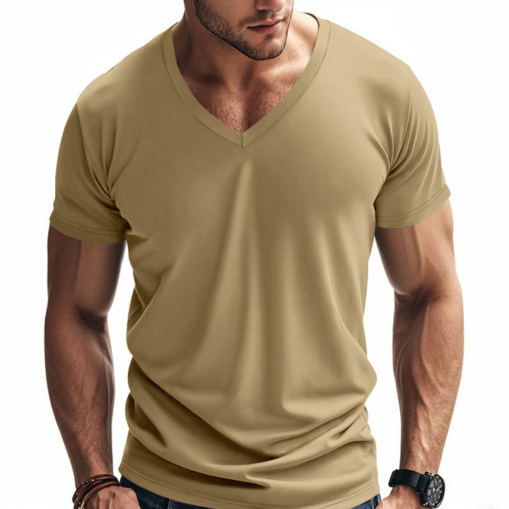 Herren Funktions-T-Shirt mit V-Ausschnitt aus atmungsaktivem Material Aliams