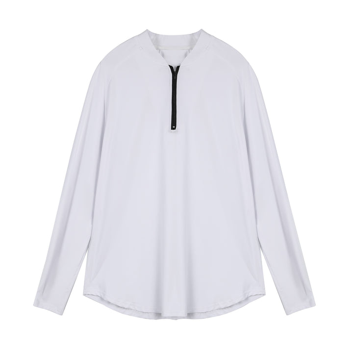 Herren Sportliches Langarm-Oberteil mit halbem Reißverschluss und atmungsaktivem Material Aliams