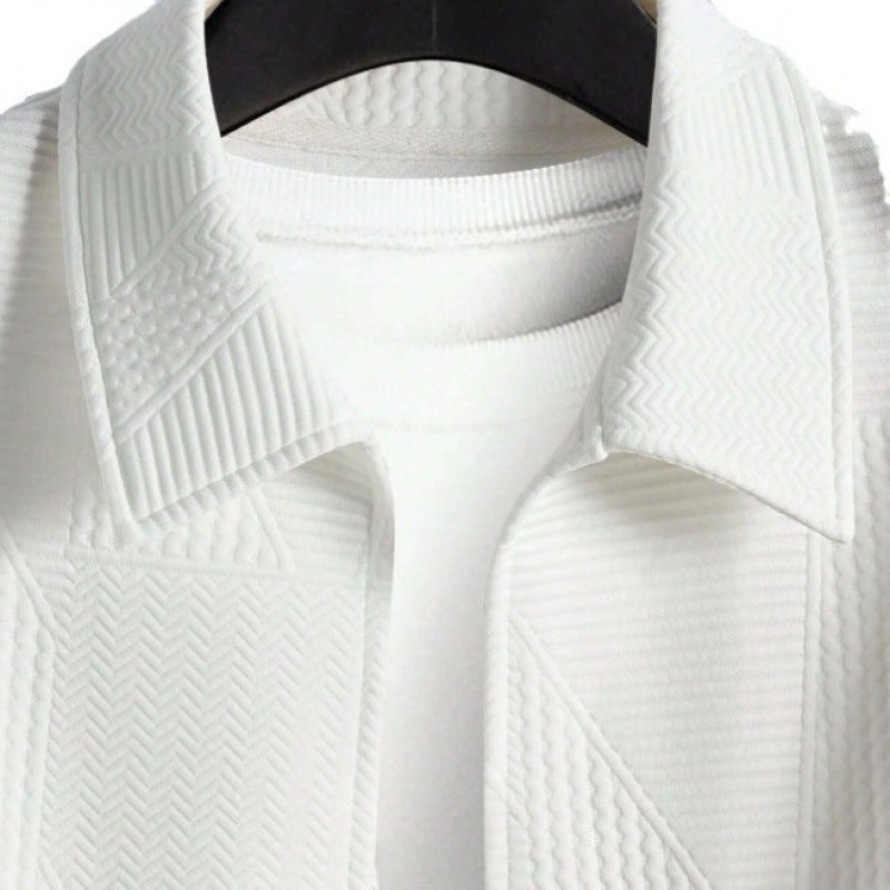 Herren gestepptes Überhemd mit strukturierter Oberfläche Aliams