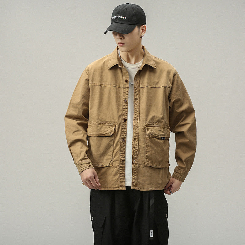 Herren funktionale Utility-Jacke mit praktischen Taschen Aliams