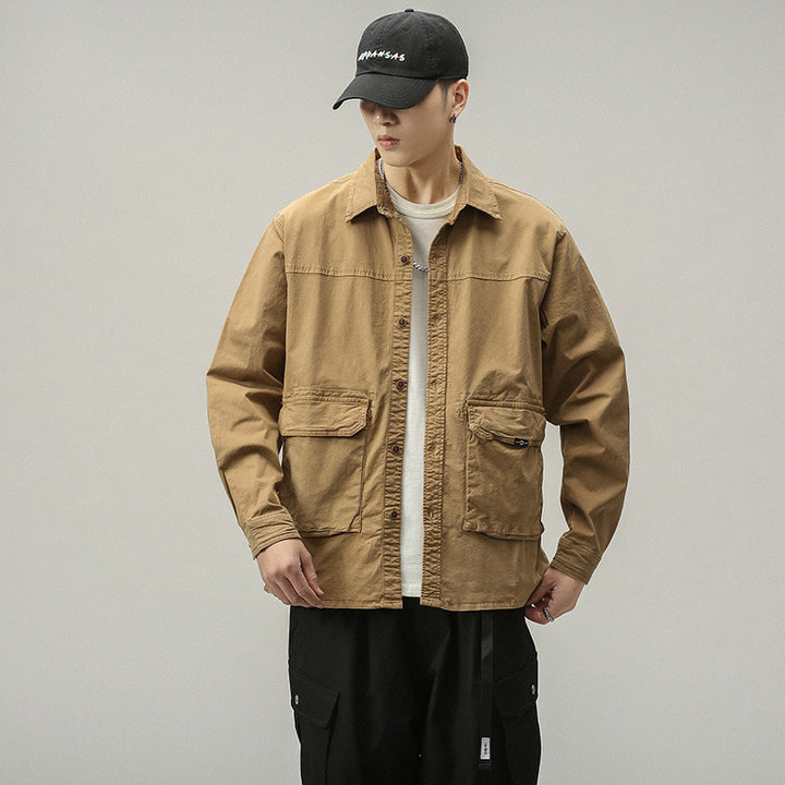 Herren funktionale Utility-Jacke mit praktischen Taschen Aliams