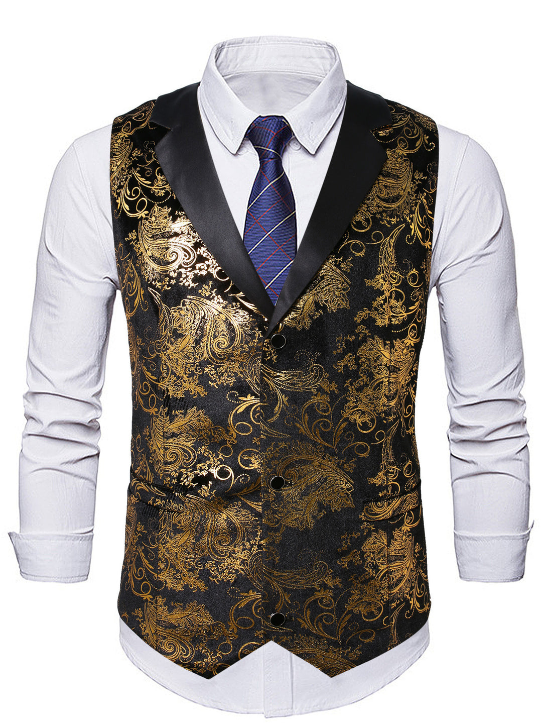 Herren elegante Pailletten Weste Aliams