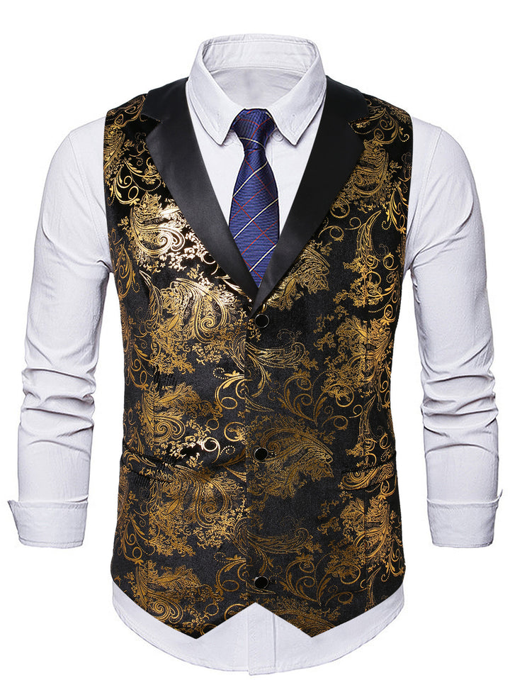 Herren elegante Pailletten Weste Aliams