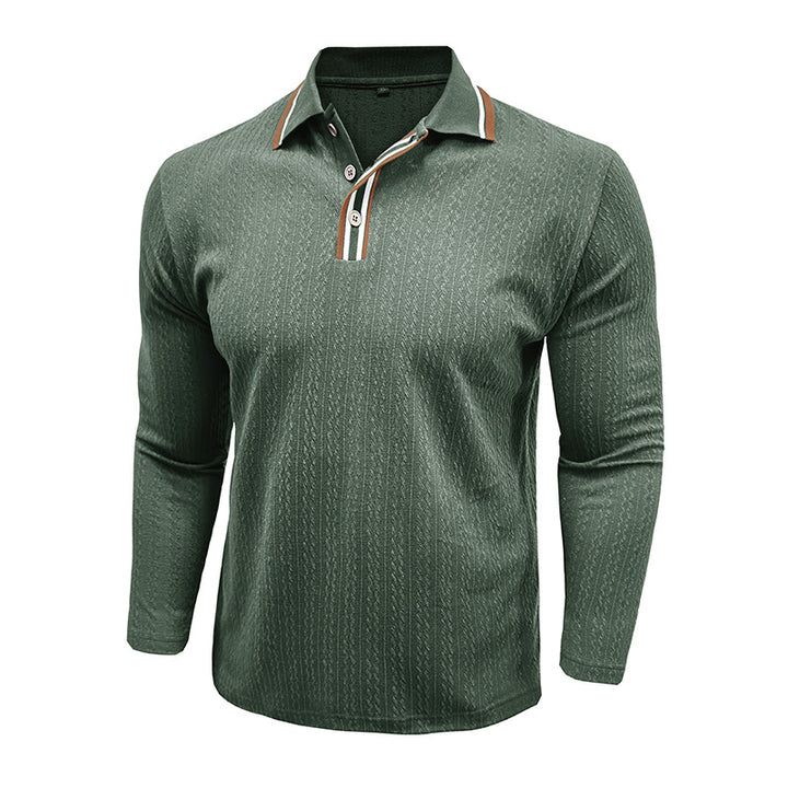 Herren Elegantes Langarm-Polohemd mit Details Aliams