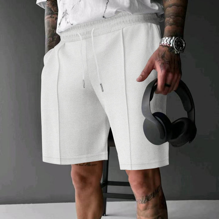 Herren atmungsaktive Fitness-Shorts mit elastischem Bund und Seitentaschen Aliams