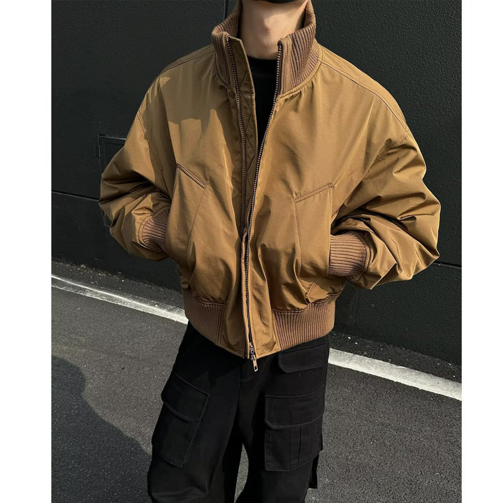 Herren stylische Bomberjacke mit elastischen Bündchen und weichem Innenfutter Aliams