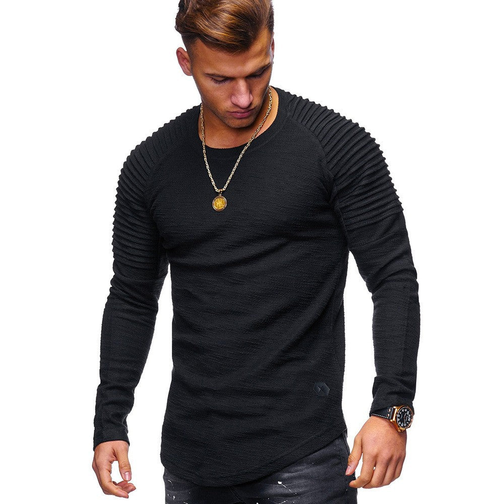 Herren Langarmshirt mit strukturiertem Schulterdesign Aliams