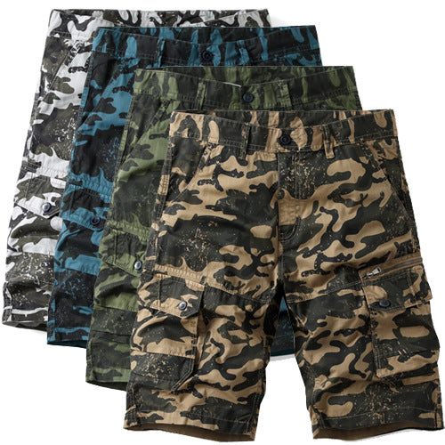 Herren Cargoshorts mit praktischen Taschen und modernem Camouflage-Muster Aliams