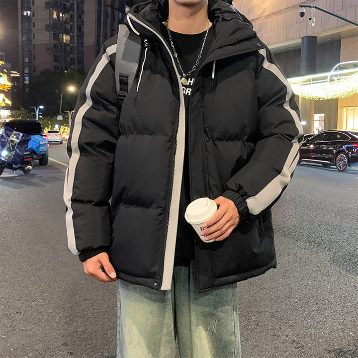 Herren funktionale Winterjacke mit Kapuze und gestepptem Futter Aliams