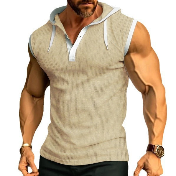 Herren ärmelloses Poloshirt mit modernem Schnitt und strukturiertem Design Aliams