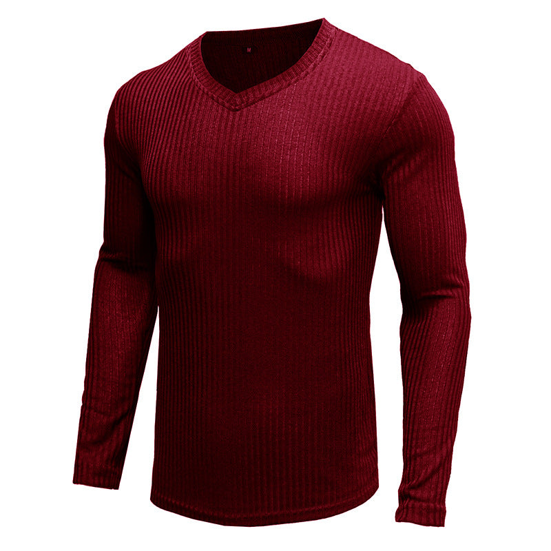 Herren Strukturierter V-Ausschnitt Pullover Aliams