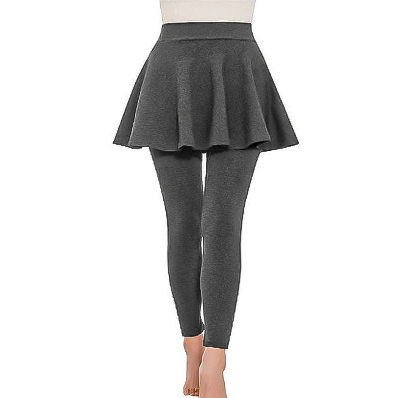 Damen Leggings mit rockähnlicher Einlage und hohem Bund Aliams
