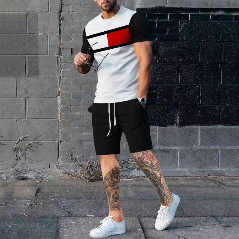 Herren sportliches Kurzarm-Style T-Shirt mit modernem Grafikdesign Aliams