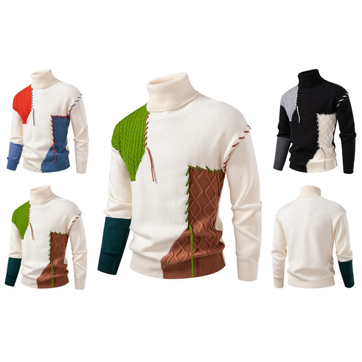 Herren Rollkragenpullover mit einzigartigem Strickdesign Aliams