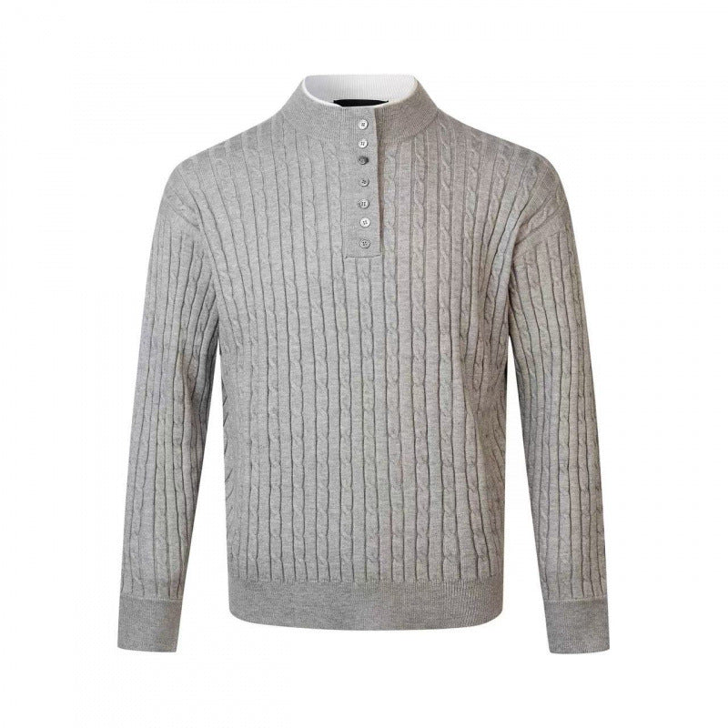 Herren Feinstrickpullover mit dekorativen Knopfdetails Aliams