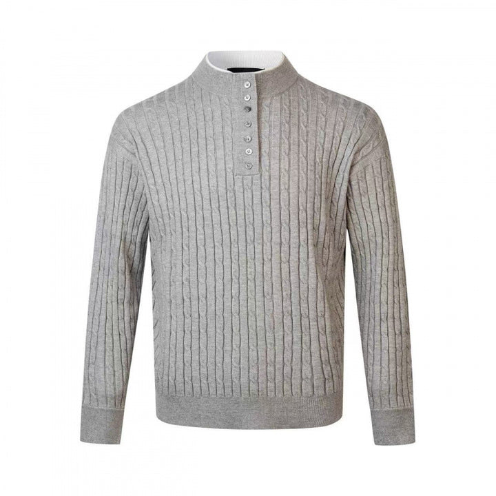 Herren Feinstrickpullover mit dekorativen Knopfdetails Aliams