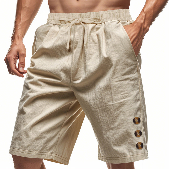 Herren lässige, atmungsaktive Strandshorts mit elastischem Bund und modernen Knopfdetails Aliams