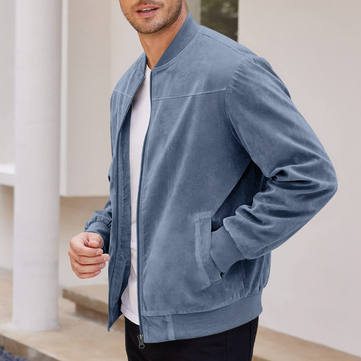 Herren elegante Bomberjacke aus hochwertigem Velours Aliams