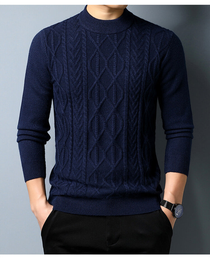 Herren Strickpullover mit strukturiertem Zopfmuster Aliams