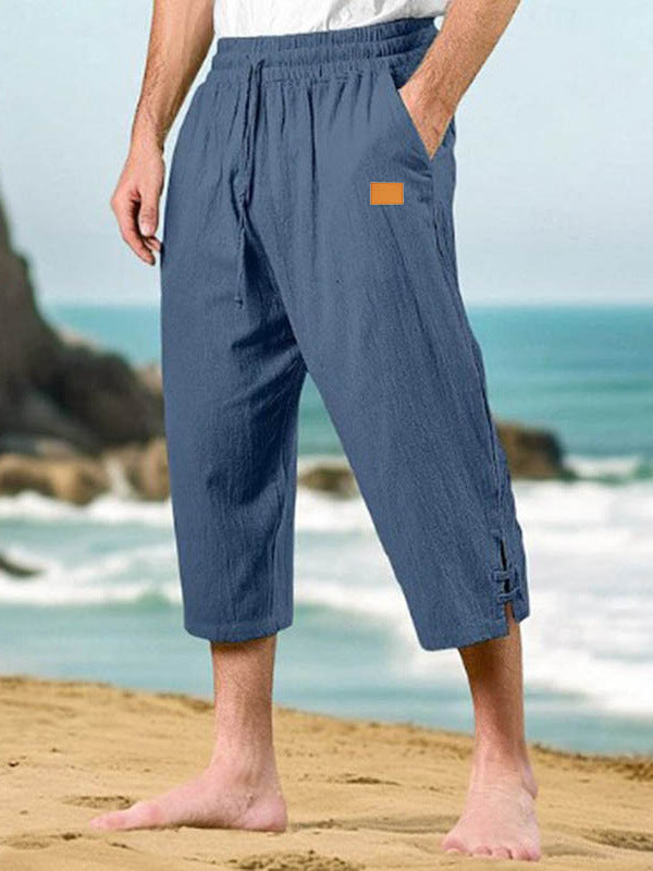 Herren Freizeithosen aus atmungsaktiver Baumwolle mit verstellbarem Kordelzug Aliams