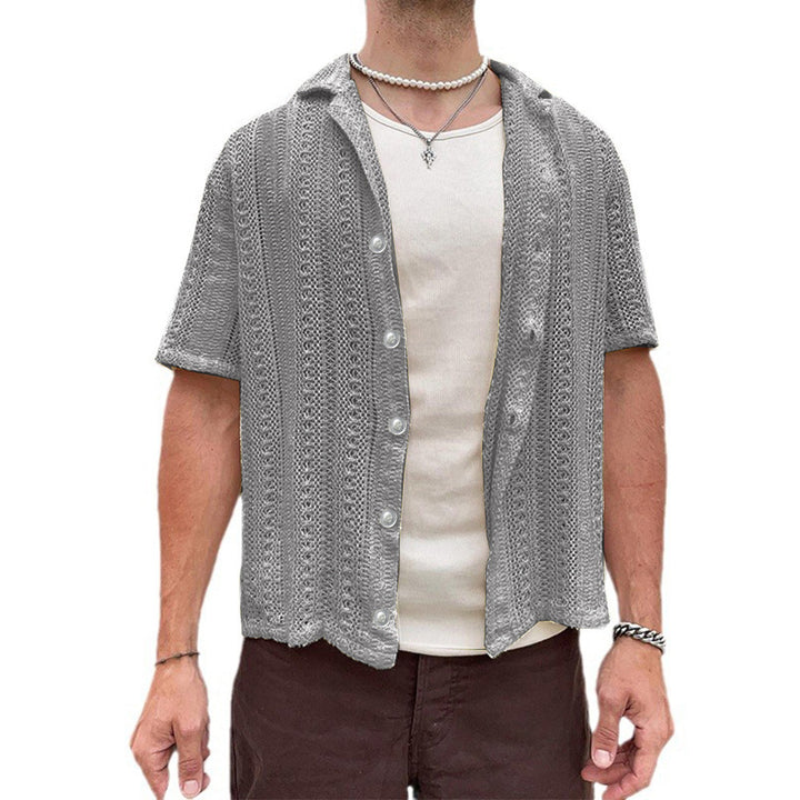 Herren Kurzarm Strickhemd Aliams