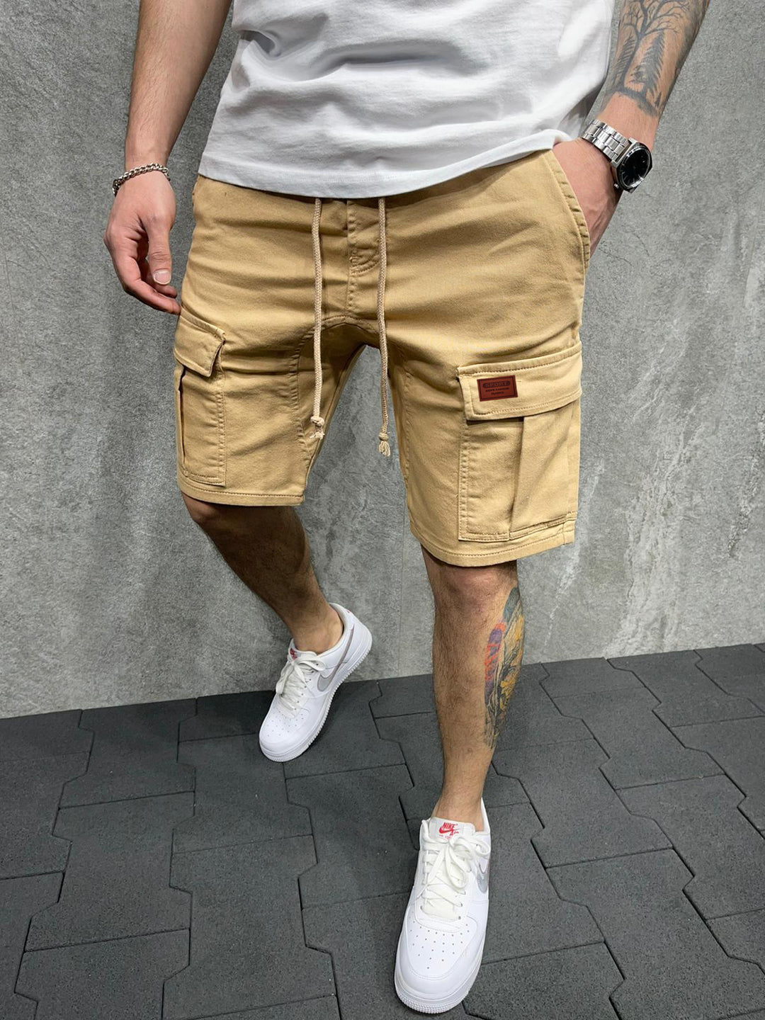 Herren Cargo-Shorts mit praktischen Seitentaschen und verstellbarem Gummizug Aliams