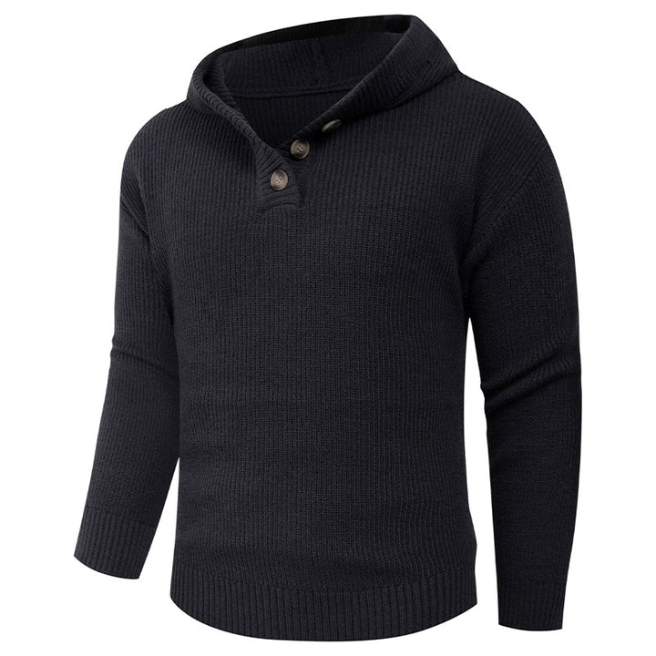 Herren Strickpullover mit hochabschließendem Kragen und Knopfdetails Aliams