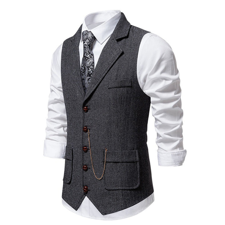 Herren elegante Strickweste mit modernen Details und praktischen Taschen Aliams