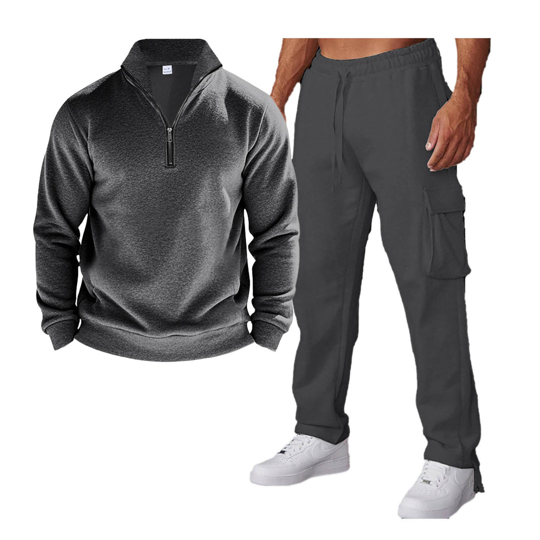 Herren Freizeit-Set mit praktischen Taschen und modischem Stehkragen Aliams