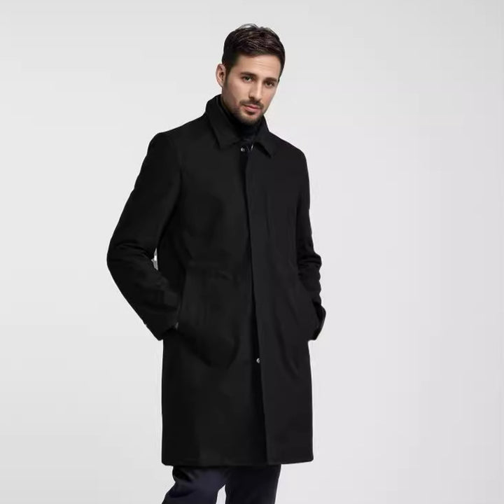 Herren eleganter Übergangsmantel mit praktischen Taschen und modernem Kragen Aliams
