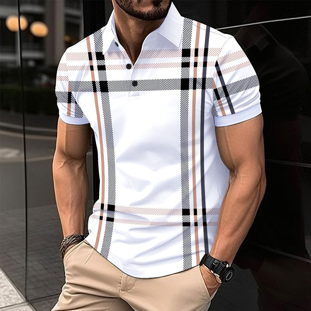 Herren Poloshirt mit modernem Karomuster und sportlichen Akzenten Aliams