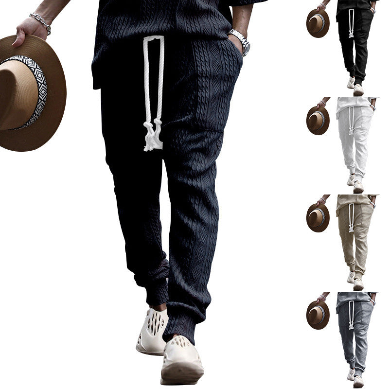 Herren gestricktes Freizeit-set mit elastischem Bund und lässigem Design Aliams