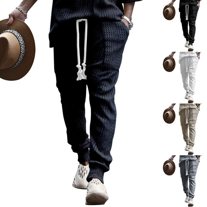 Herren gestricktes Freizeit-set mit elastischem Bund und lässigem Design Aliams