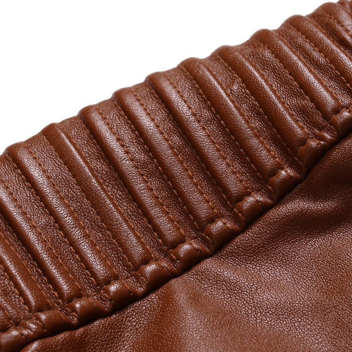 Herren Bikerjacke aus hochwertigem Leder mit Reißverschlusstaschen Aliams