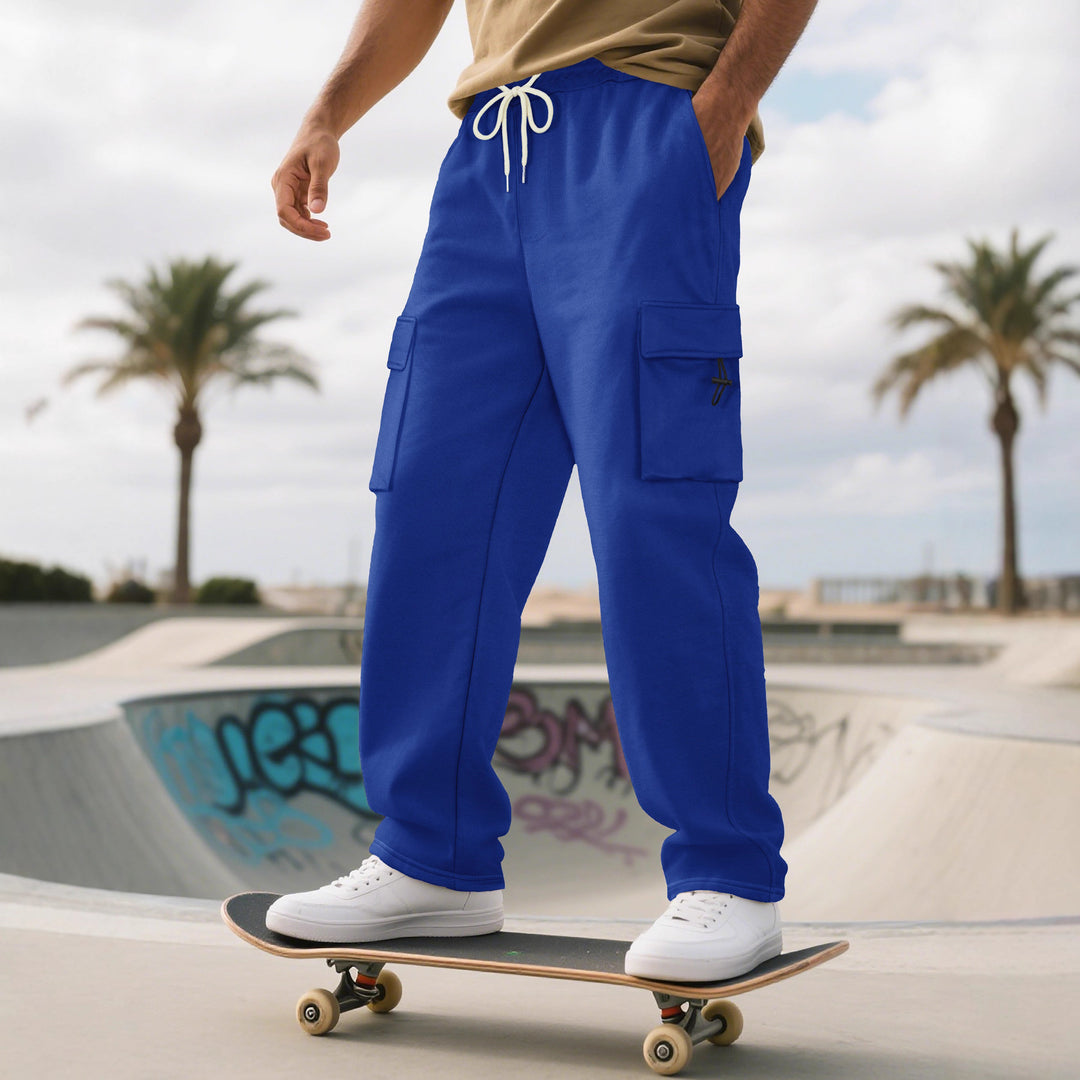 Herren Sportliche Cargo-Hose mit praktischen Taschen und elastischem Bund Aliams