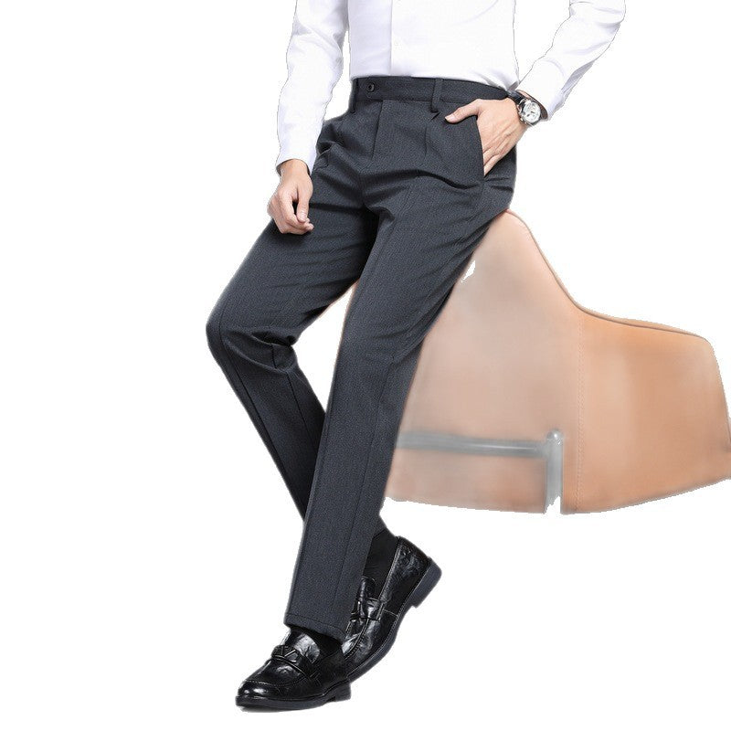 Herren elegante Anzughose mit schmalem Schnitt und seitlichen Taschen Aliams