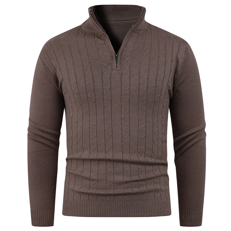 Herren Strukturierter Pullover mit ZIP-Kragen Aliams