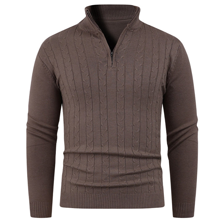 Herren Strukturierter Pullover mit ZIP-Kragen Aliams