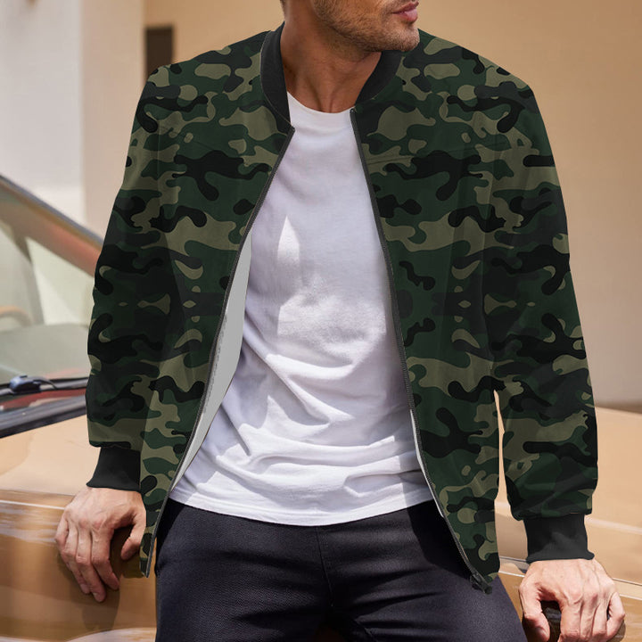 Herren Bomberjacke mit modernem Camouflage-Design und elastischen Bündchen Aliams