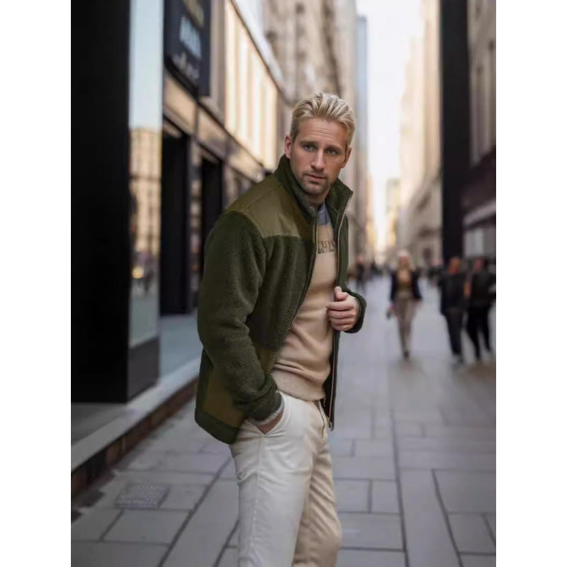 Herren flauschige Fleecejacke Aliams