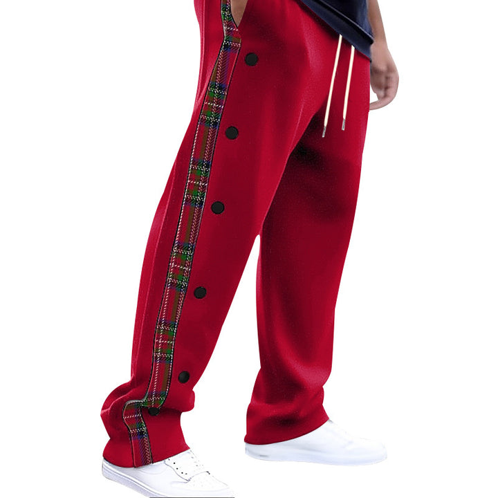 Herren Sportliche Freizeithose mit Knopfleisten und Karomuster Aliams